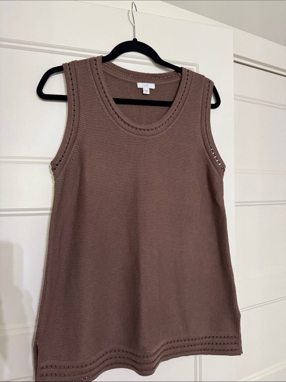 J. Jill Taupe Knit Sleeveless Top